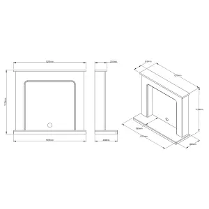 Be Modern Fontwell Sage green & white Fire surround set with Lights included