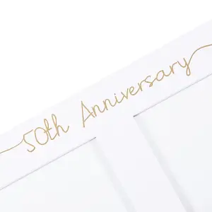 Beautiful Double Picture Frame for 50th Wedding Anniversary - Gold Foil Text