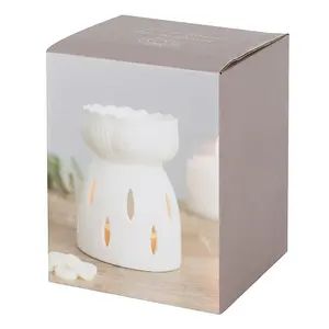 White Ceramic Lotus Flower Oil Burner and Wax Melt