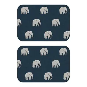 iStyle Luxe Elephant Set of 2 Velvet Backed Placemats