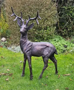 Standing Stag Buck Ornament cast from Aluminium Large