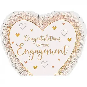 Oaktree Engagement Holographic Foil Balloon Rose Gold (One Size)