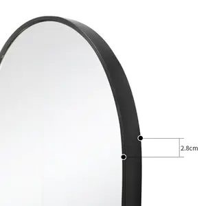 Oval Metal Wall Mirror Black