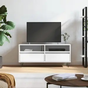 Berkfield TV Cabinet High Gloss White 100x34.5x44.5 cm Engineered Wood