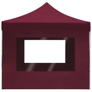 Berkfield Professional Folding Party Tent with Walls Aluminium 4.5x3 m Wine Red