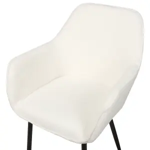 Set of 2 Dining Chairs ALDEN Boucle White