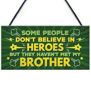 Red Ocean Brother My Hero Family Brother Gifts Novelty Funny Hanging Sign Plaque Gifts For Christmas Birthday