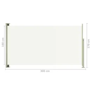 Berkfield Patio Retractable Side Awning 170x300 cm Cream