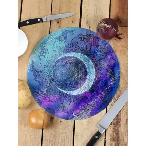 Grindstore Twilight Gl Mandala Chopping Board Blue (One Size)