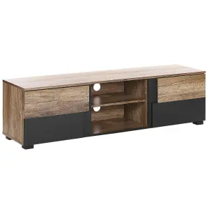 Beliani Industrial TV Stand Light Wood STERLING