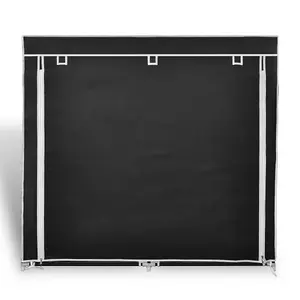 Fabric Shoe Cabinet with Cover 115 x 28 x 110 cm Black