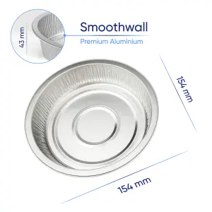 20 Pk Coppice Small Round Aluminium Foil Pie Dish for Baking, Serving & Food Storage 15 x 4cm Freezer, Microwave & Oven Safe