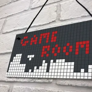 Red Ocean Game Room Sign Retro Gaming Sign Hanging Plaque For Boys Bedroom Man Cave Son Dad Gift