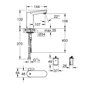 Grohe Get E Manual Basin Mono mixer Sensor tap