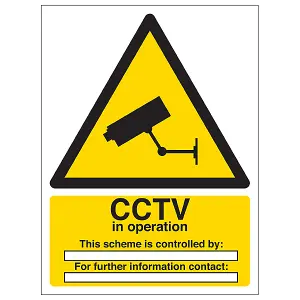 CCTV IN OPERATION PURPOSE OF Safety Sign - 1mm Rigid Plastic 150x200mm