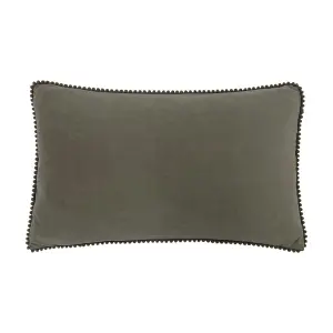 furn. Cosmo Pom-Pom Rectangular Velvet Polyester Filled Cushion