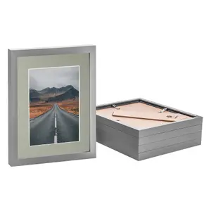 Photo Frames with 5" x 7" Mount - 8" x 10" - Grey Mount - Pack of 5