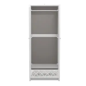 GFW Arianna 2 Door 1 Drawer Wardrobe White