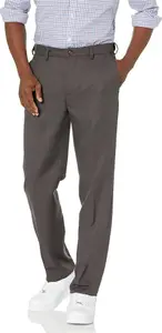 Amazon Essentials Men's Classic-Fit Expandable-Waist Flat-Front Dress Trousers