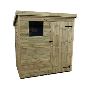 6 x 3 Garden Shed Pressure Treated T&G PENT Wooden Garden Shed - 1 Window + Single Door (6' x 3' / 6ft x 3ft) (6x3)