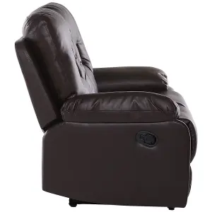 2 Seater Faux Leather Manual Recliner Sofa Brown BERGEN