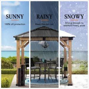 Sunjoy FSC Cedar Wood Gazebo RAPI - 273cm x 273cm, Anthracite