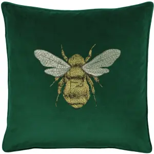 Paoletti Hortus Embroidered Bee Feather Rich Cushion