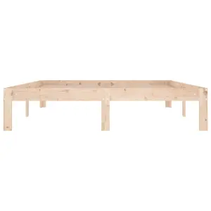 Berkfield Bed Frame Solid Wood Pine 140x190 cm