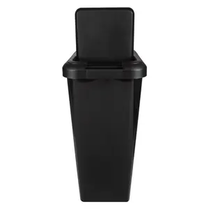 45 Litre Swing & Lift Top Waste Bin Black