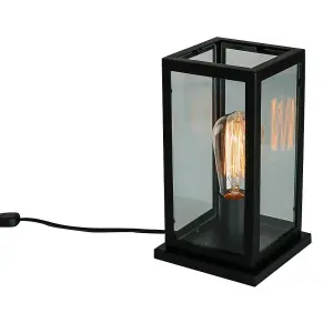 Luminosa Industrial And Retro Table Lamp Black Matt 1 Light , E27