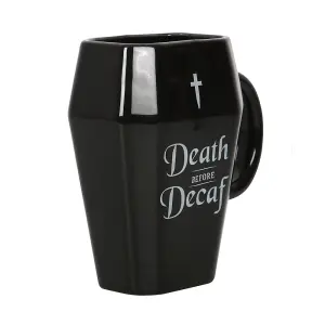 Something Different Death Before Decaf Coffin Mug Black (One Size)