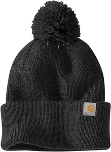 Carhartt Knit Pom-Pom Cuffed Beanie Carhartt Black