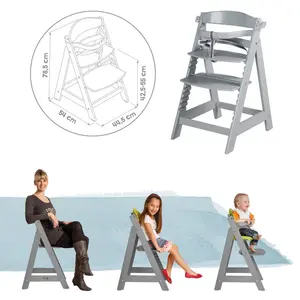 Sit Up High Chair Grey