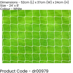 Pair PRO 4mm Braided Football Goal Net - 24 x 8 Feet 11 A Side Full Size Outdoor