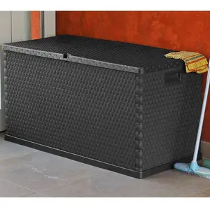 Berkfield Garden Storage Box Anthracite 120x56x63 cm PP Rattan