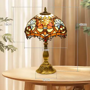 HOMCOM Antique Table Lamp, for Bedroom Bedside, Bulb not Included, Sunflower