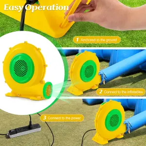 Costway Inflatable Blower 550W 0.6 HP Electric Bounce House Blower 1920 PA Air