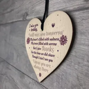 Red Ocean Miss You Memorial Bereavement Gifts For Mum Dad Nan Grandad Love Hanging Plaque Sign