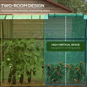 Outsunny Tomato Greenhouse with 2 Roll-up Doors, 185 x 94 x 150cm, Green