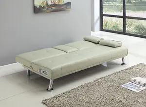 Comfy Living Bluetooth Verona Sofa Bed in Cream