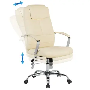 Executive Chair Faux Leather Light Beige WINNER