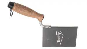 Toolty Corner Lining External Angled Trowel with Cork Handle 120x60mm Stainless Steel for Plastering Finishing DIY