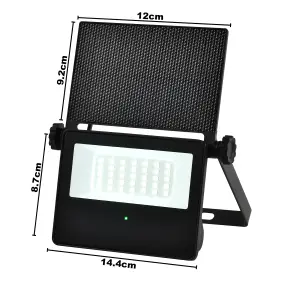 HARPER LIVING LED Outdoor Floodlight with Photocell Motion Sensor, Solar-Powered Security Light, 5W 860lm 2000 mAH