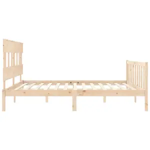 Berkfield Bed Frame with Headboard Super King Size Solid Wood