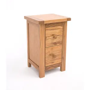 Pompey 2 Drawer Bedside Table Natural