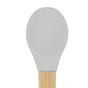 Tiny Dining - Children's Bamboo Silicone Tip Spoon - Grey