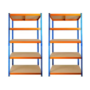 2 Bays of 5 Tier Extra Heavy Duty Storage Racking 1800h x 900w x 300d mm 300kg