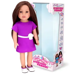 Sophia's by Teamson Kids 18" All Vinyl Brunette Hair Doll "Miley"  Brown Eyes