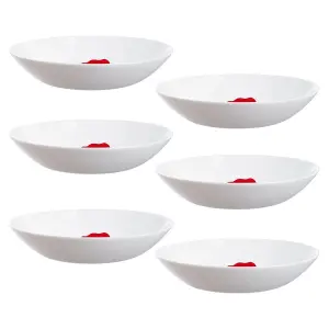 URBNLIVING 20cm Diameter White Soup Bowl Set of 6 Pcs