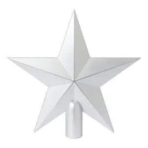 Silver effect Plastic Star Christmas tree topper